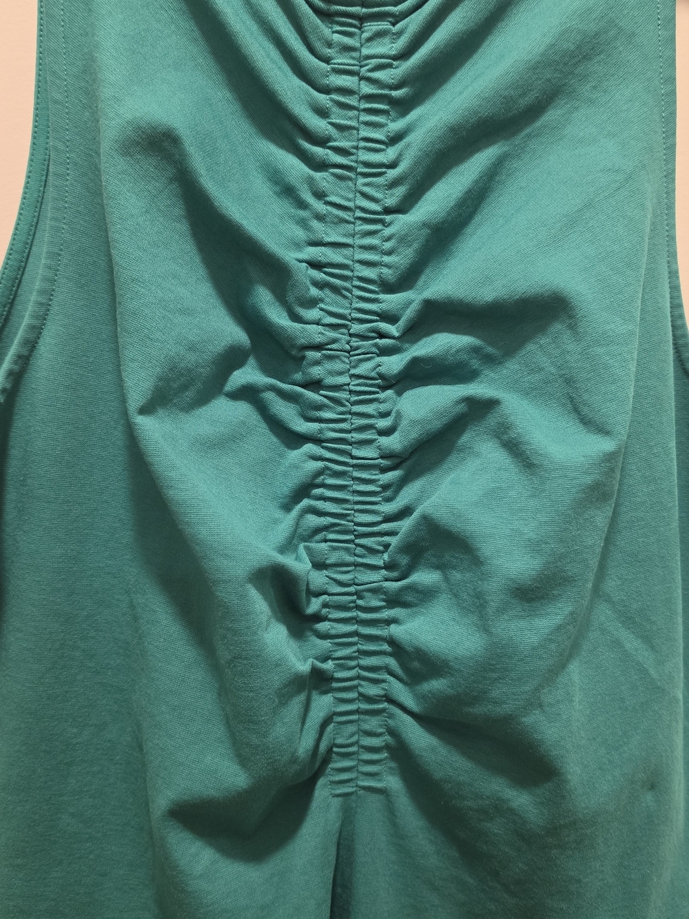 Boden Teal Sleeveless Midi Dress with Ruched Back - Picture 2 of 4